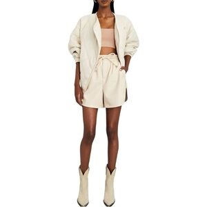 A.L.C. High Waist Cream Shorts M